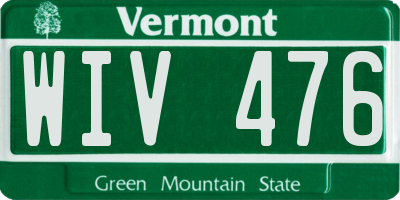 VT license plate WIV476