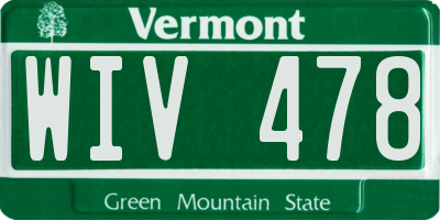 VT license plate WIV478