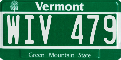 VT license plate WIV479