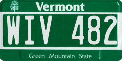VT license plate WIV482