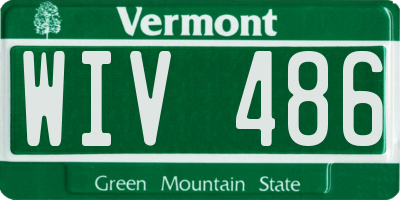 VT license plate WIV486