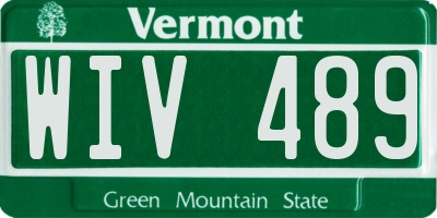 VT license plate WIV489