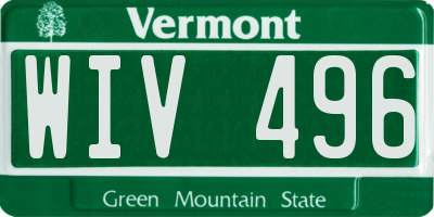 VT license plate WIV496
