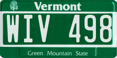 VT license plate WIV498
