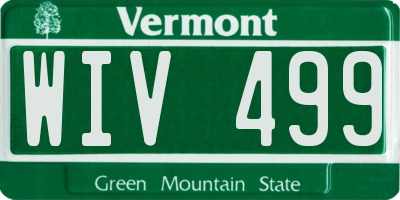 VT license plate WIV499