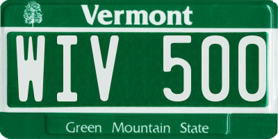 VT license plate WIV500