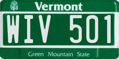 VT license plate WIV501