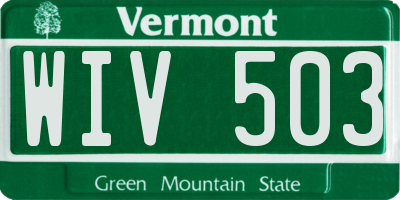 VT license plate WIV503