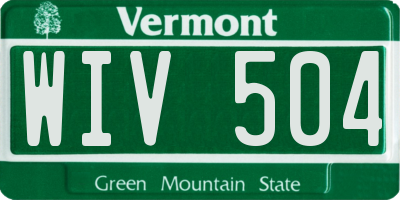 VT license plate WIV504