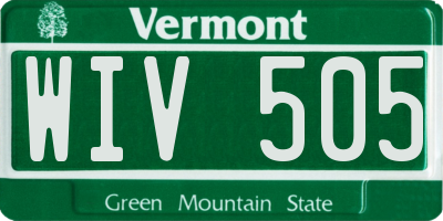 VT license plate WIV505