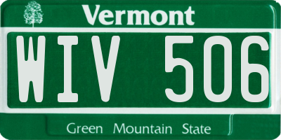 VT license plate WIV506
