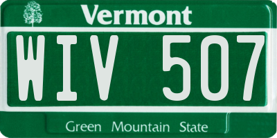 VT license plate WIV507