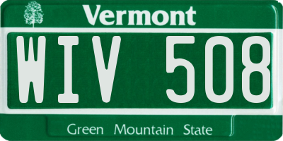 VT license plate WIV508