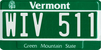 VT license plate WIV511