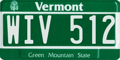 VT license plate WIV512