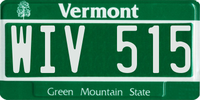 VT license plate WIV515