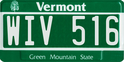 VT license plate WIV516