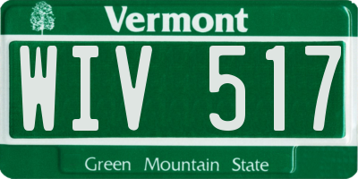 VT license plate WIV517