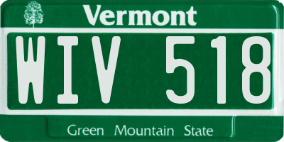VT license plate WIV518