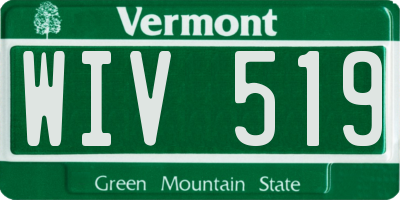 VT license plate WIV519