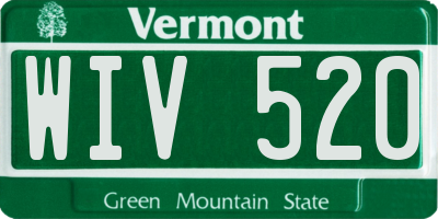 VT license plate WIV520
