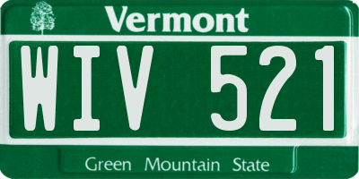 VT license plate WIV521