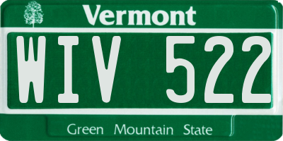 VT license plate WIV522