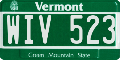 VT license plate WIV523