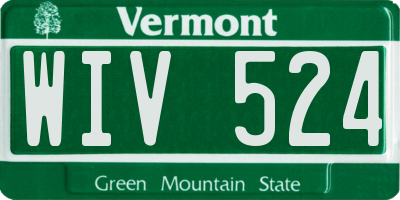 VT license plate WIV524