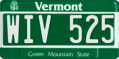 VT license plate WIV525