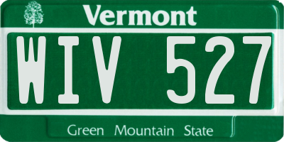 VT license plate WIV527
