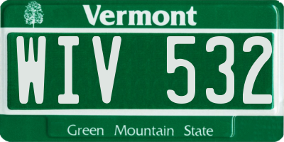 VT license plate WIV532
