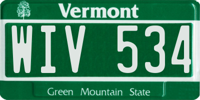 VT license plate WIV534