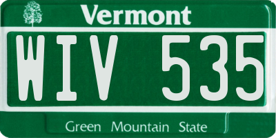 VT license plate WIV535