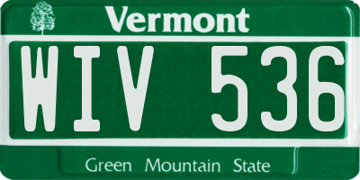 VT license plate WIV536