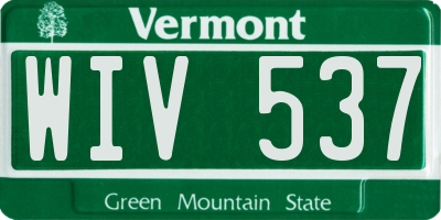 VT license plate WIV537