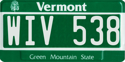 VT license plate WIV538