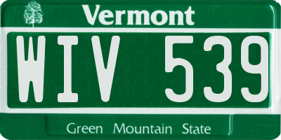 VT license plate WIV539
