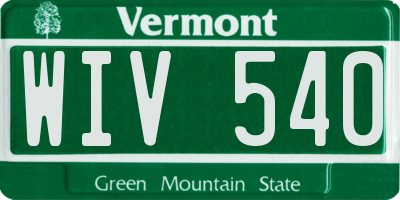 VT license plate WIV540