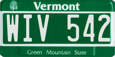VT license plate WIV542
