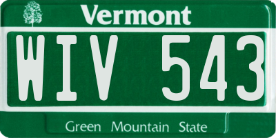 VT license plate WIV543