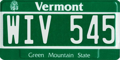 VT license plate WIV545