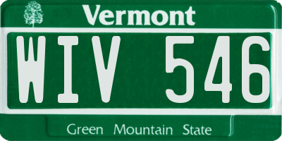 VT license plate WIV546