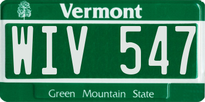 VT license plate WIV547
