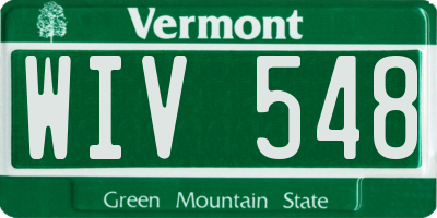 VT license plate WIV548