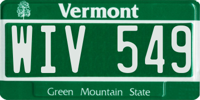 VT license plate WIV549