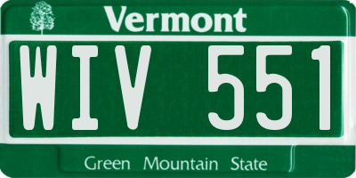 VT license plate WIV551