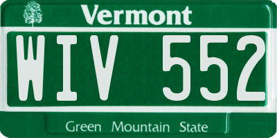 VT license plate WIV552