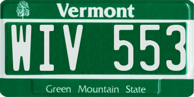 VT license plate WIV553