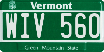 VT license plate WIV560